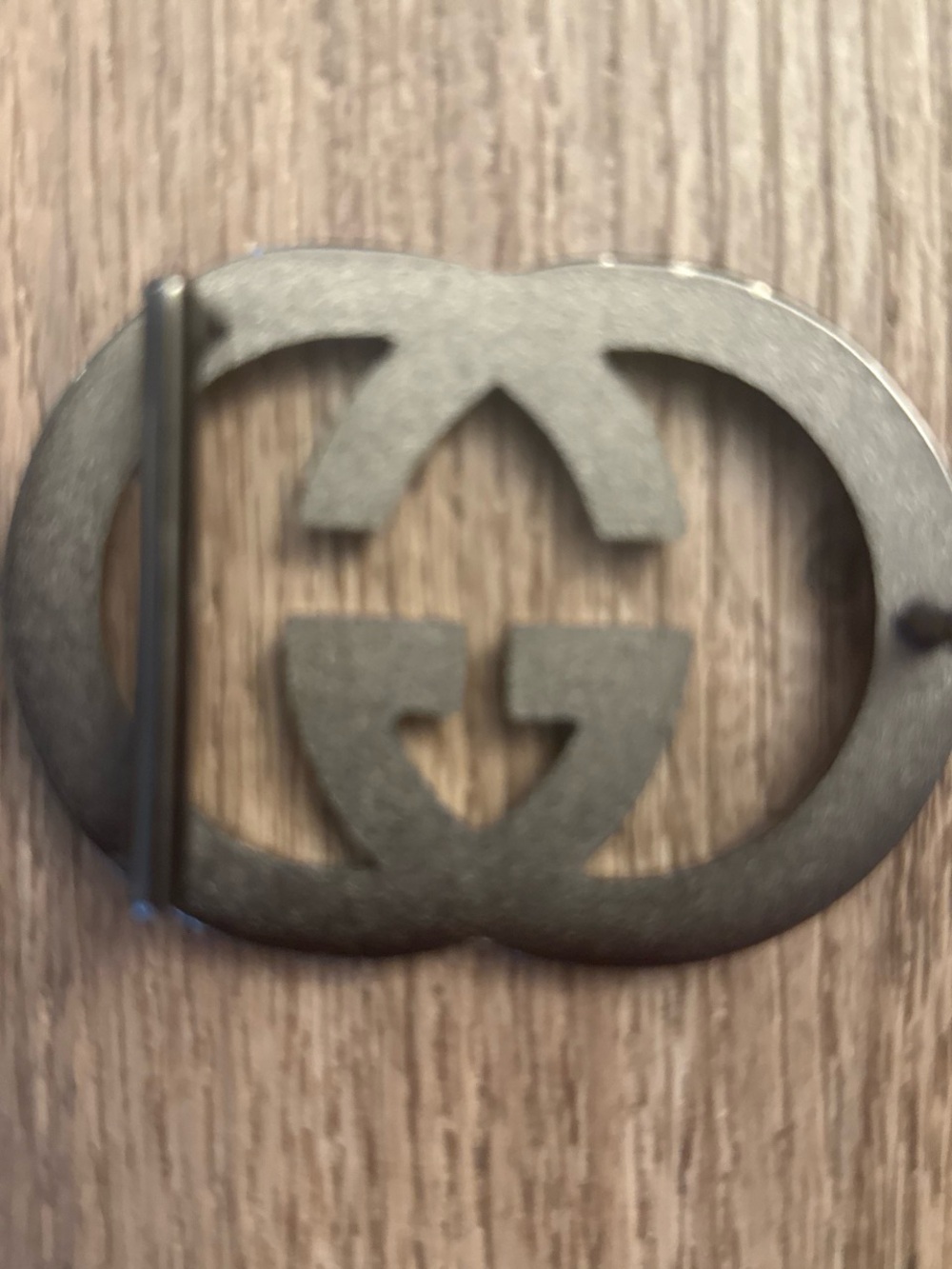 GG Large Double G Belt Buckle in Gunmetal Gray - Picture 8 of 9